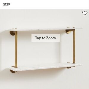 Pottery Barn Linden Handcrafted Double Marble Shelf